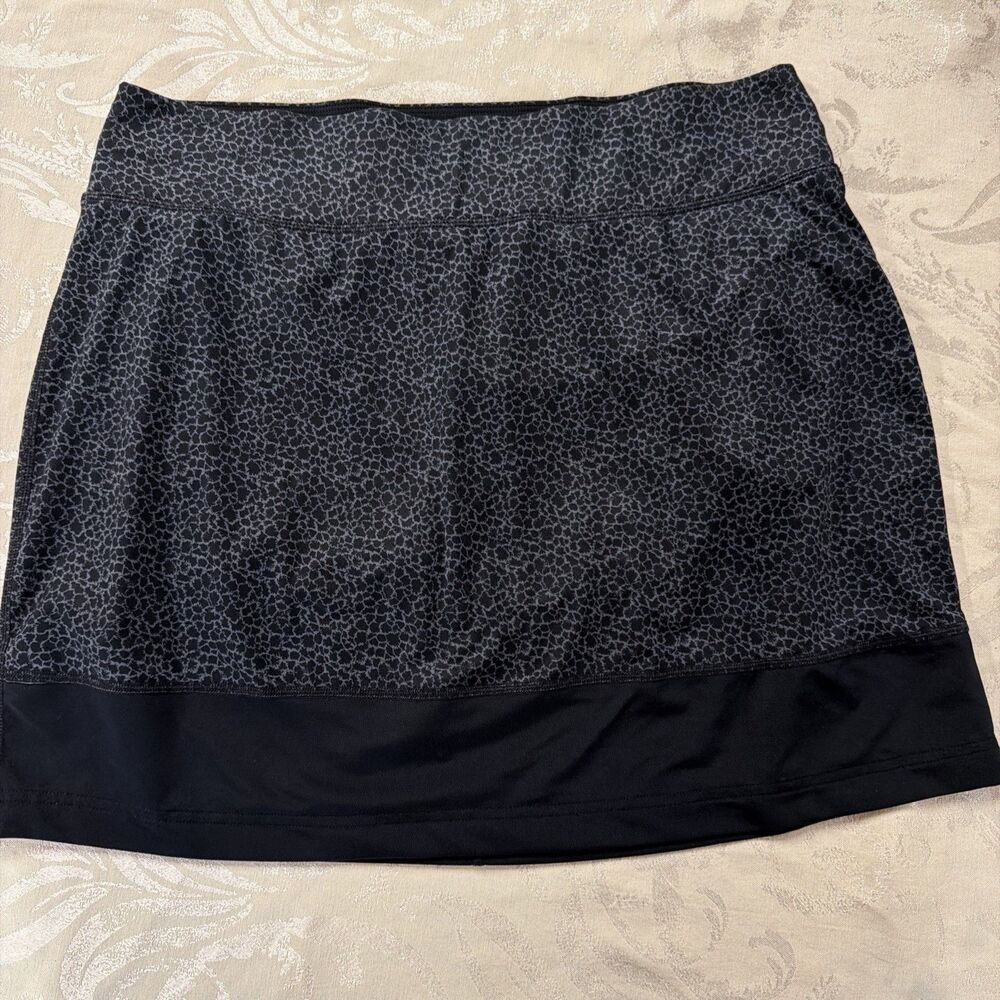 Columbia Whispering Lakes Skort Skirt Women L Black Gray Athletic Outdoor